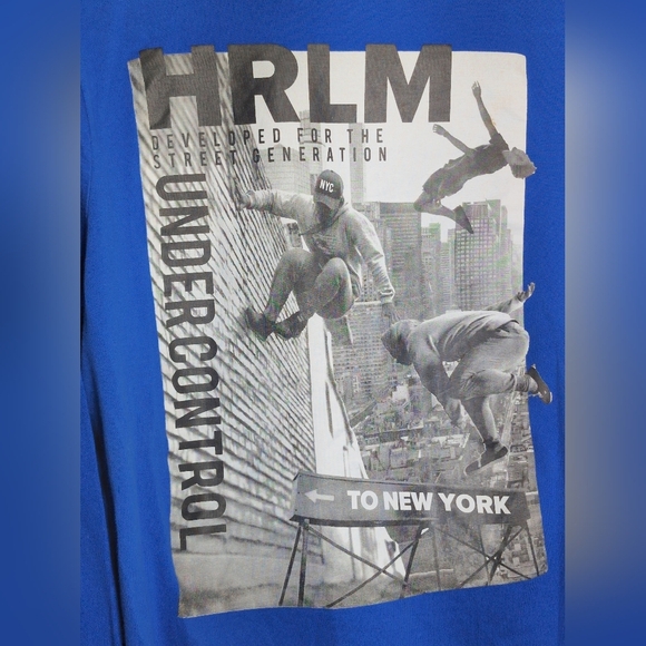 C&A Download Parkour HRLM Sz 182 XL Blue  Long Sleeve Shirt RARE - Picture 2 of 8